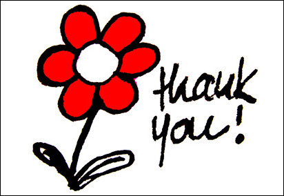 Red Flower Thank You Note