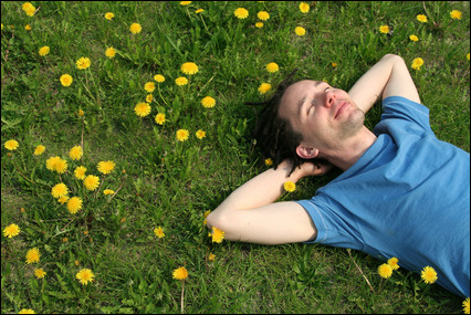 Man Resting In Grass