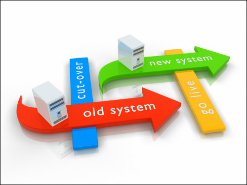 old system to new system graphic
